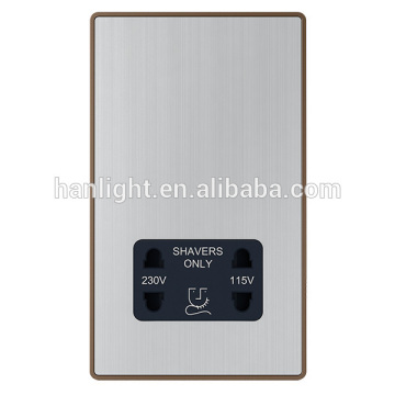 BS shaver socket 230/115v plate