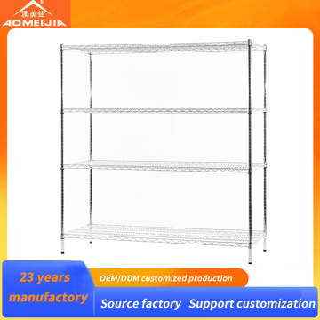 Heavy Duty Adjustable NSF Chrome 4-Tier Wire Shelving