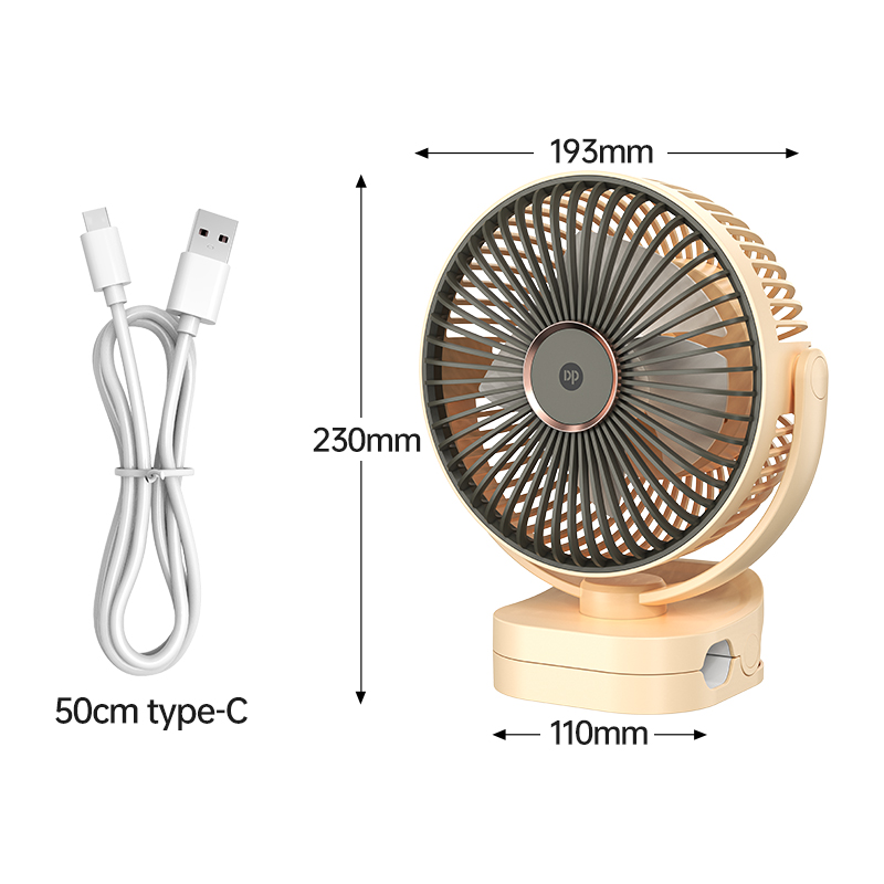 USB Rechargeable Adjustable Clip Mini Desk Fan