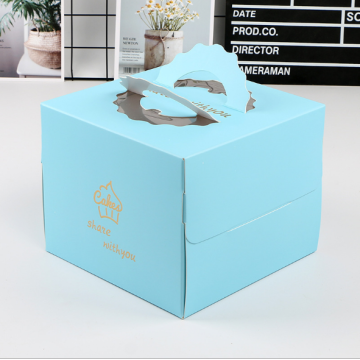 Custom Birthday Paper Cake Box withHandle Window