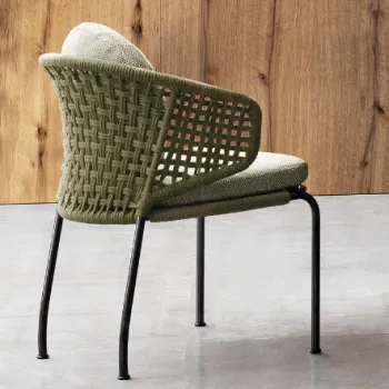 Wicker Rope Dining Chair for Outdoor Garden and Patio