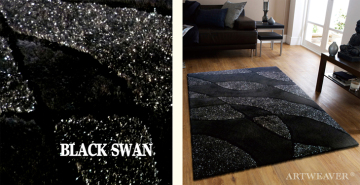 Black Hand Hooked Rug