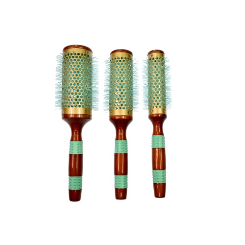 Экологичная деревянная круглая щетка для ухода за натуральными волосами