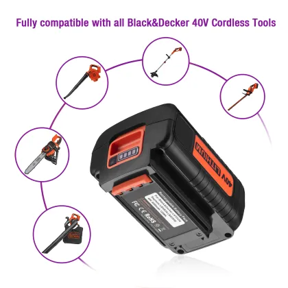 3000mAh 40V Rechargeable Lithium-ion Battery for Black and Decker Drill