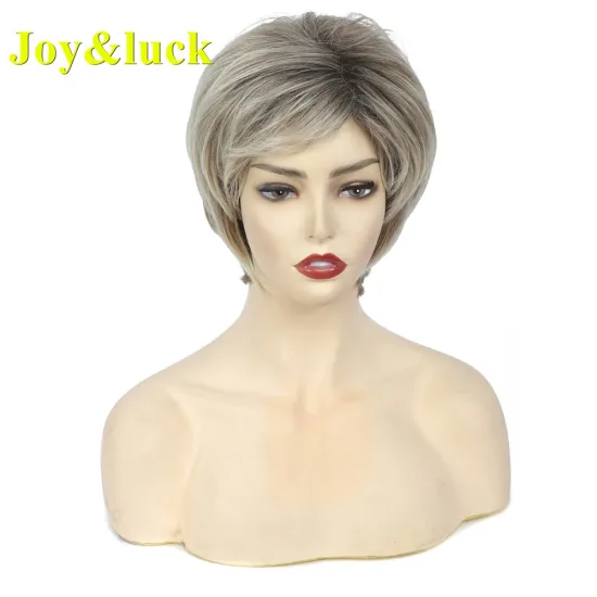 Blond Hair Wigs for Women Wholesale Wigs Ladies Hair Woman Party Brown Ombre Blonde Natural Straight Short Synthetic Hair Wigs