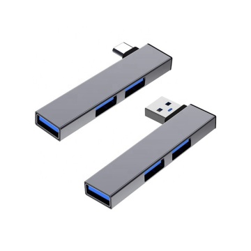 3-in-1 USB Docking Station: 90 Degree Type-C Splitter & USB Hub