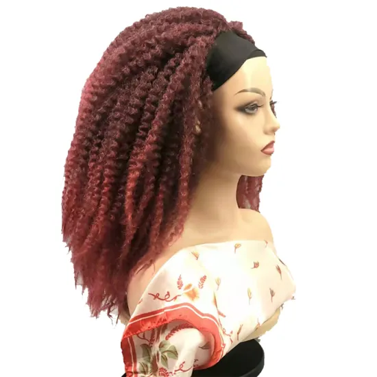 Marley Afro Kinky Twist Hair Head band Wig Marley Crochet Hair Scarf Wigs Synthetic Braiding hair Wig with Headband
