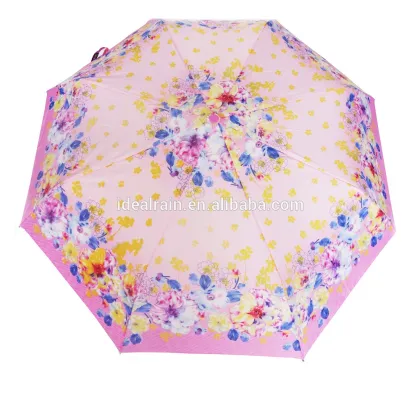 21" automatic foldable windproof flower umbrella with totes bag