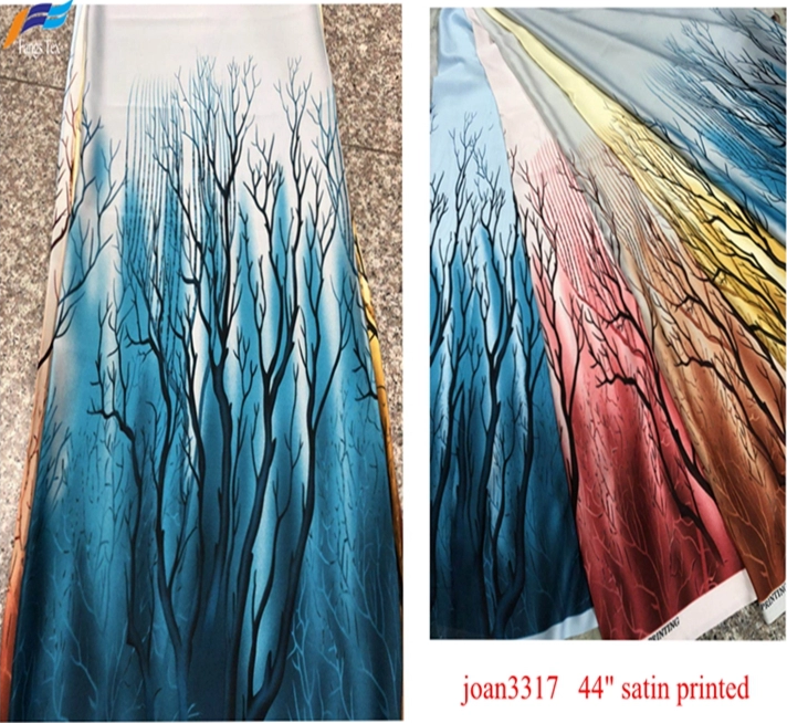 100% Polyester Flower Printed Bangladesh Abaya Satin Fabric 1