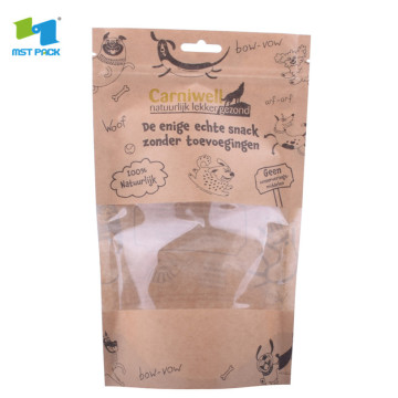 compostable stand up kraft window zip pouches packaging nz