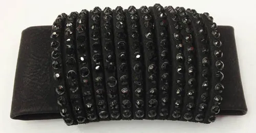 Charming Shoe Ornaments, Nice Vintage Black Hot fix Rhinestone Shoe Flower