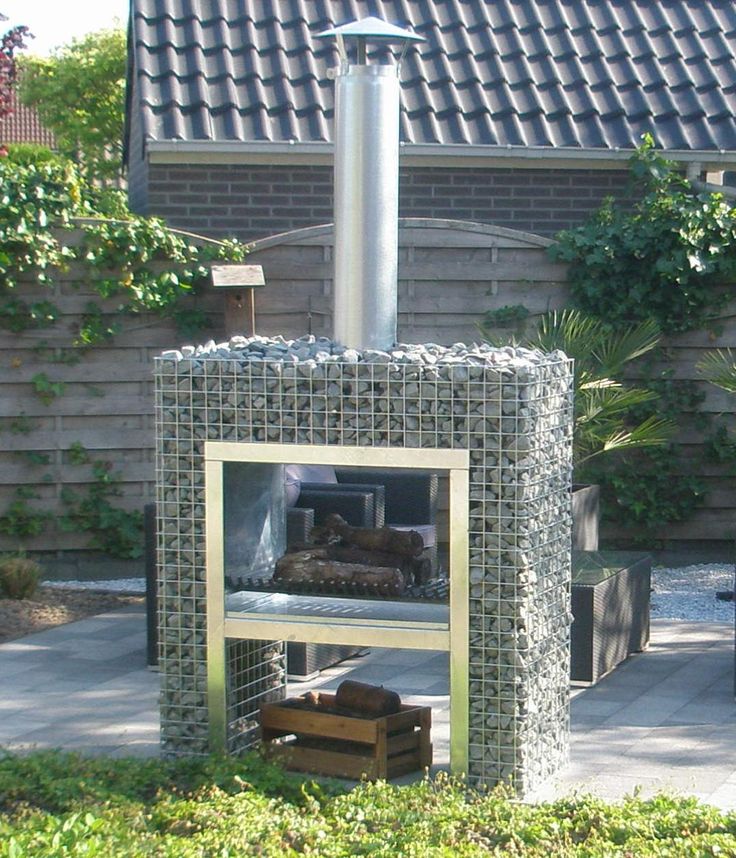 Gabion fireplace-5