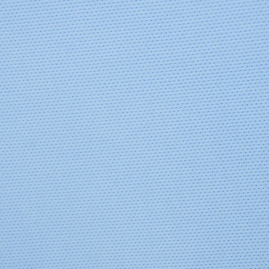 ผ้าถักตาข่ายโพลีเอสเตอร์ 90% 10% สแปนเด็กซ์สีน้ำเงินสำหรับชุดกีฬา