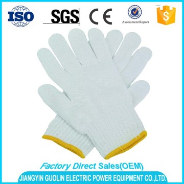 en388 white cotton knitted gloves for work with factory price