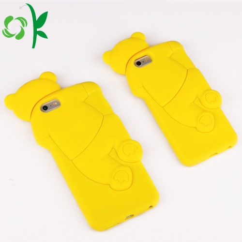 Funda de teléfono de oso amarillo lindo concha de silicona suave