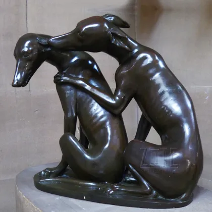 Foundry garden modern casting bronze hound sculpture dogs statues