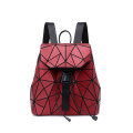 Geometric fabric PU leather packpack bag