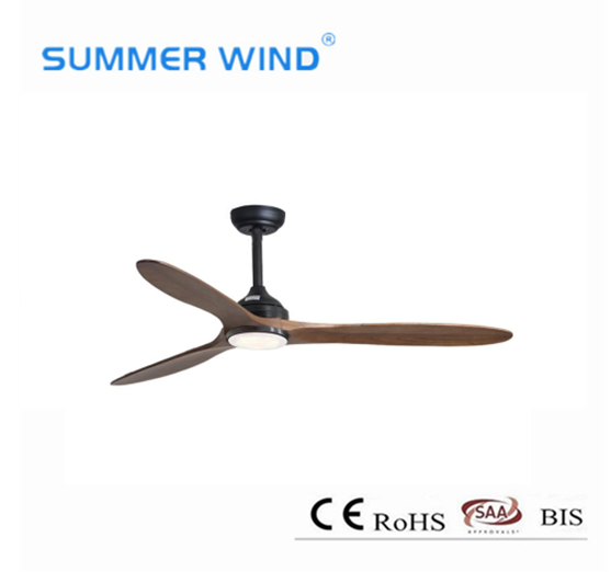 Latest design real wooden blade ceiling fan light