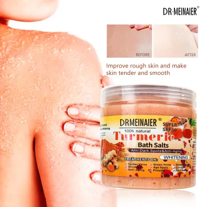 Wholesale Organic Turmeric Foaming Bath Salt Exfoliator for Skincare