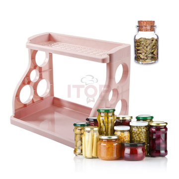 Double Layer Seasoning Holder Knife Rack for Household Storage
