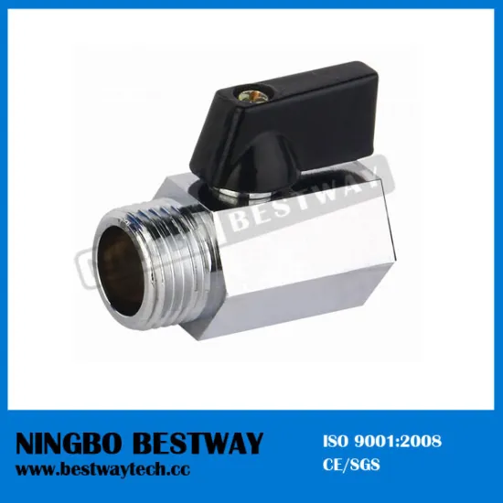 Chromed plated Brass mini ball valve with aluminium handle