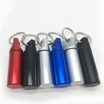 Waterdichte aluminium legering pil kas sleutelhanger container