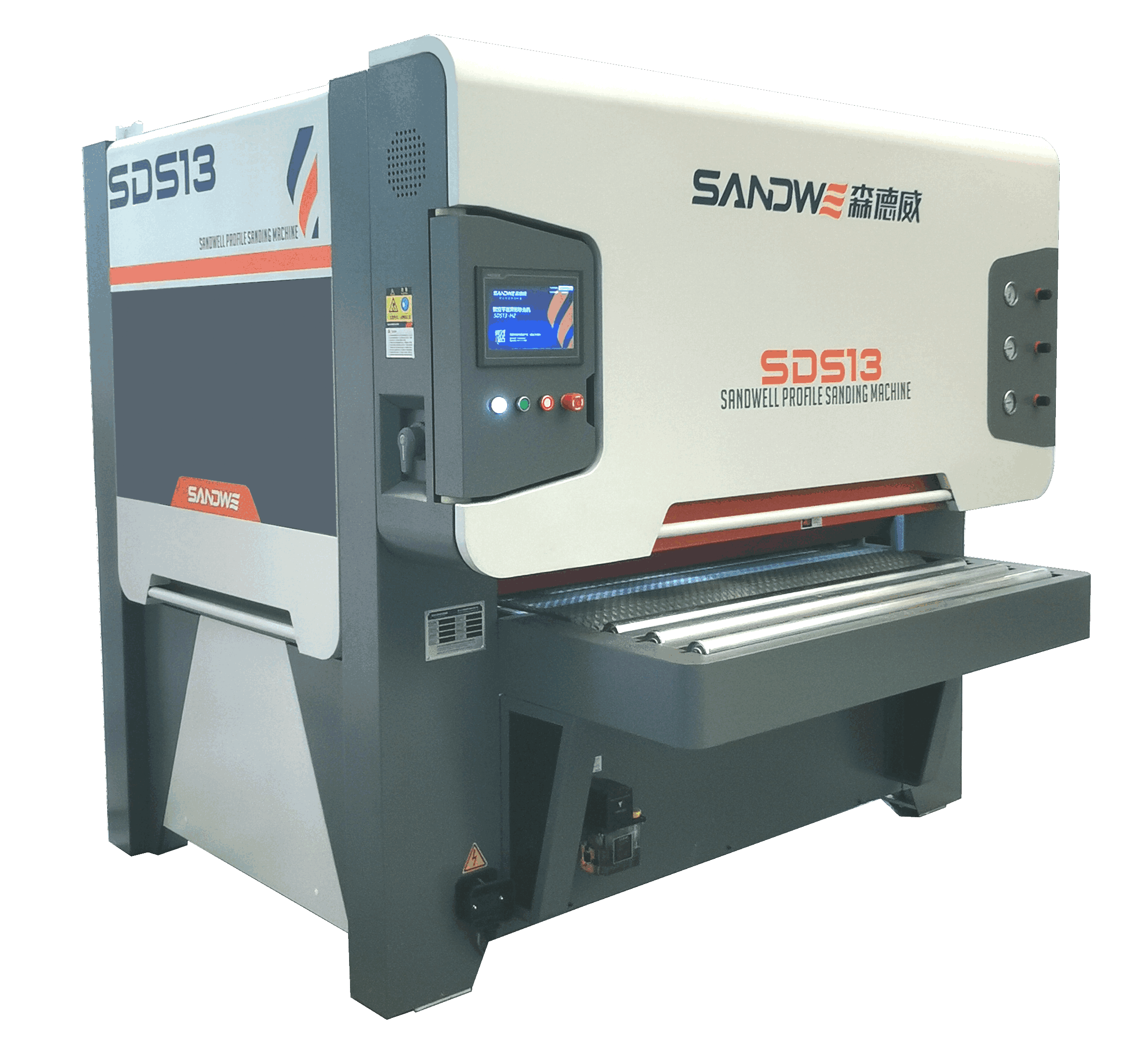 Automatic profile sanding machine for wood plates