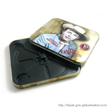 CD tin case, holding 2 discs