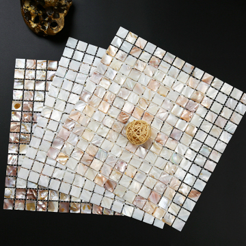Varicolored Shell Mosaic for Bathroom Wall Decoration