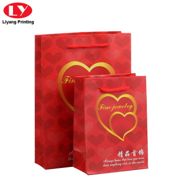 Custom Logo Supreme Red Paper Jewelry Bags