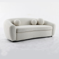 Sofa melengkung Velvet Teddy 3 tempat duduk moden