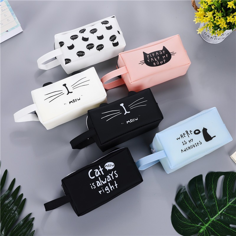 Large Capacity Kawaii School Pencil Cases Bags Creative Cute Cat Pen Box Pouch Case Office School Stationery Supplies 04892