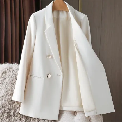 Candy Color Long Sleeve Metal Buttons Blazer with Lining - Shein Fashion