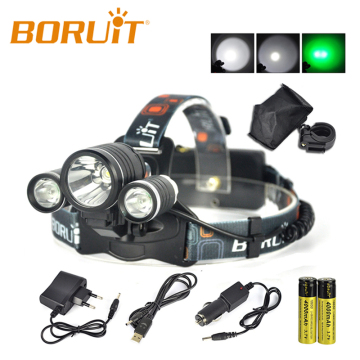Boruit RJ-1155 Green Light 3000 Lumens Orign CREE LED Headlamp