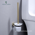 Black 304 Stainless Steel Toilet Cleaning Brush Set with Holder and Optional Silicone Brush Head