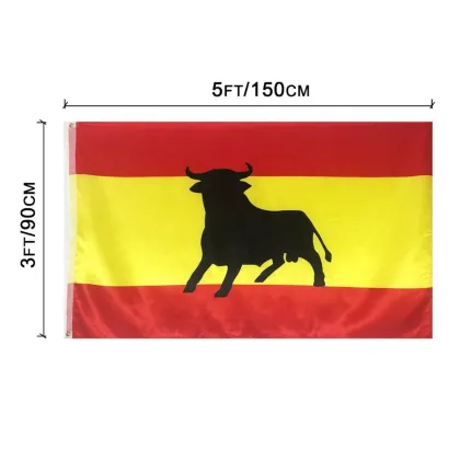 Polyester Black Bull Outdoor Flying Spanish Flag