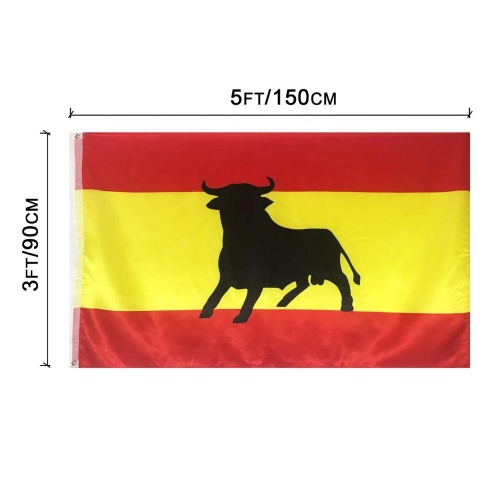 Fliegende spanische Flagge des Polyester Black Bull im Freien