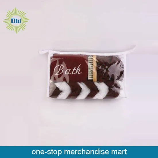 bath set with sponge in bag