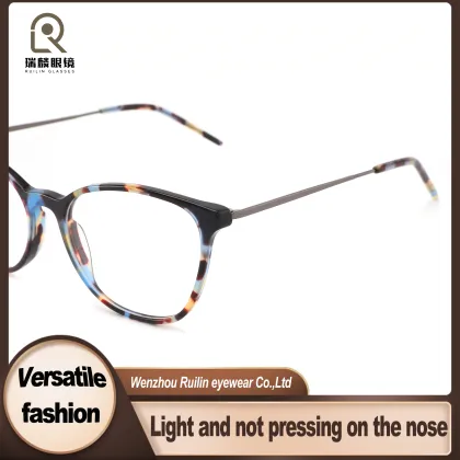 Acetate Metal Combo Optical Frames Cat-Eye Design