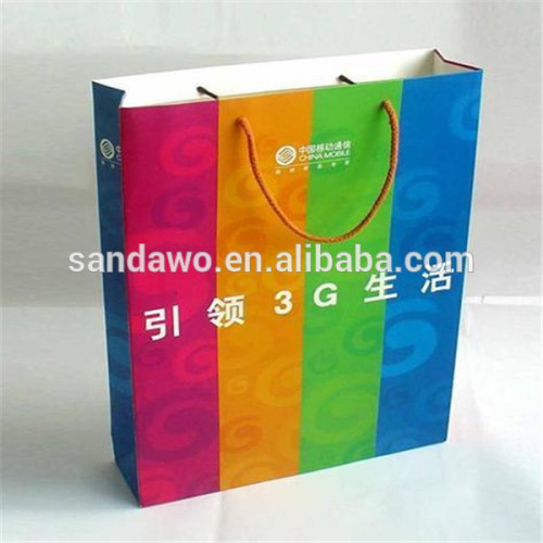 Wholesale 500Pcs/Lot Custom Made Luxury White Matte Laminated Cardboard  Paper Shopping Bag with Company Logo for Clothing Store