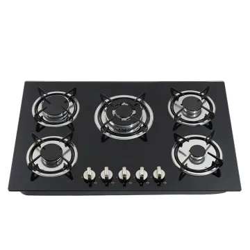 Tempered Glass Panel Super Flame Built-in Gas Hob with 5 Burners