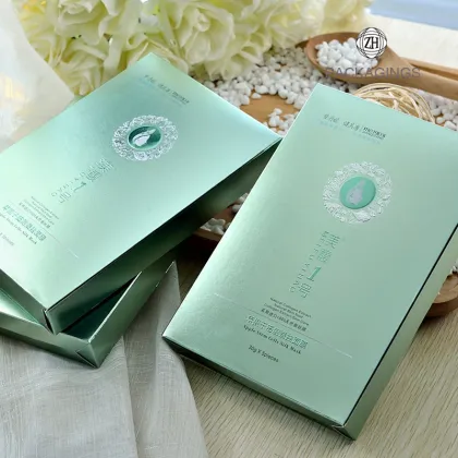 Custom ivory board material paper facial mask box