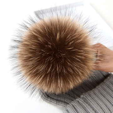 Real Raccoon Fur Pom Poms for DIY Accessories