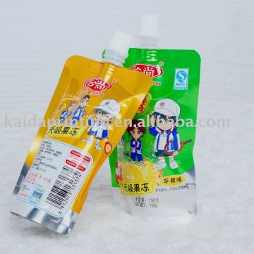 aluminum stand up pouch for juice packaging,with spout and cap, good puncture resistance, leakproof
