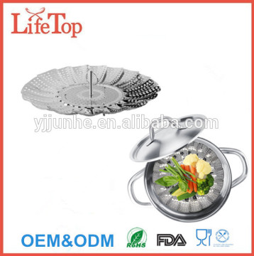 5.3" to 9.3" 100% Stainless Steel Vegetable Steamer