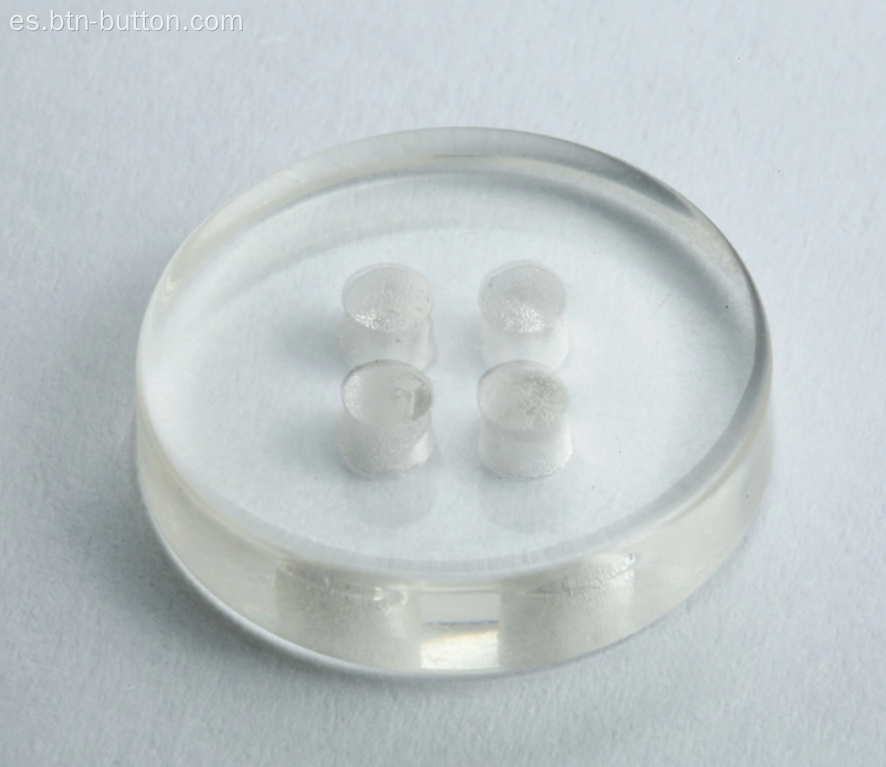 Botones de resina transparentes resistentes a los químicos