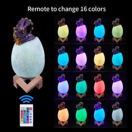 16 Colors Dinosaur 3D Printing Egg Night Lamp - 4 Models Kids LED Night Light