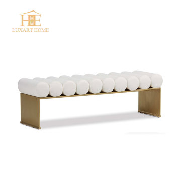 Modern Indoor Armless White Daybeds and Fabric Stools for Bedroom Lounge