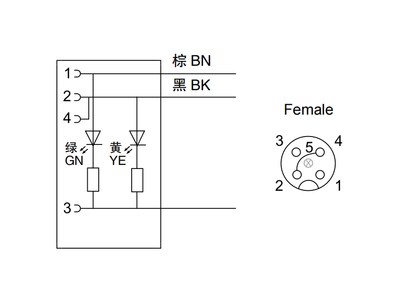 M12 4 pin connection cable