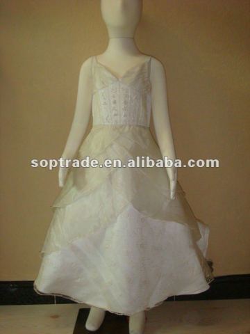White Flower Girl Tulle Dress